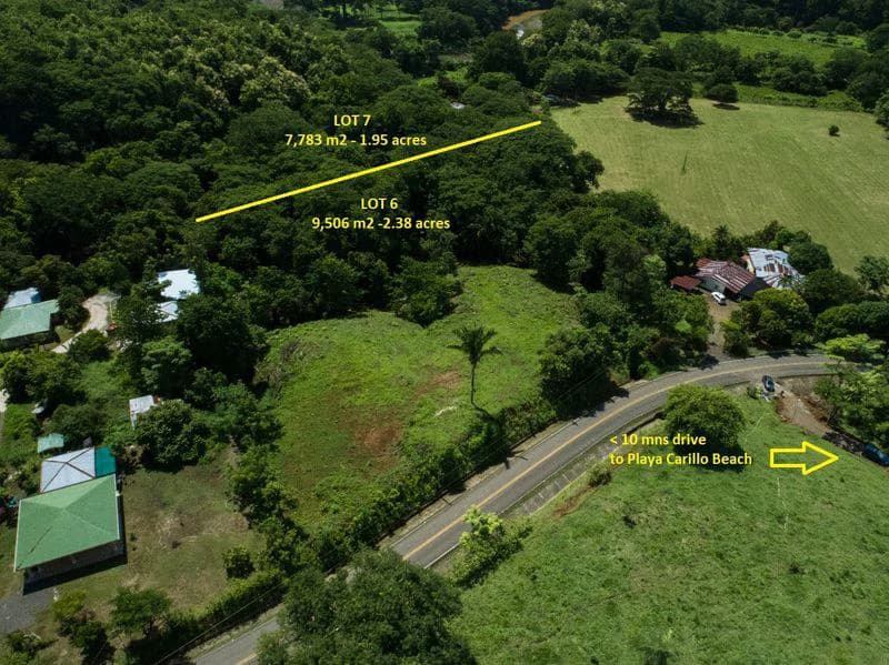 Lotes Bosque Alta: 2 Large Flat Healthy Jungle Lots Totaling 17289 square meters in Estrada, located just 10 minutes after the Town and Beach of Carrillo. - photo 3