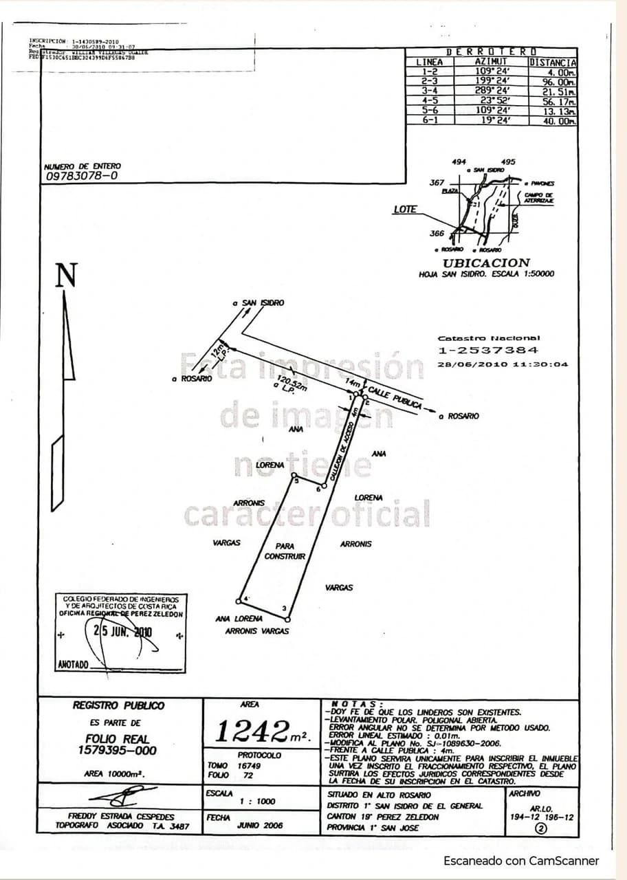 Se vende lote de 1242m2 a minutos del centro de Pérez Zeledón.: Home Construction Site For Sale in Centro de Pérez Zeledón - photo 4