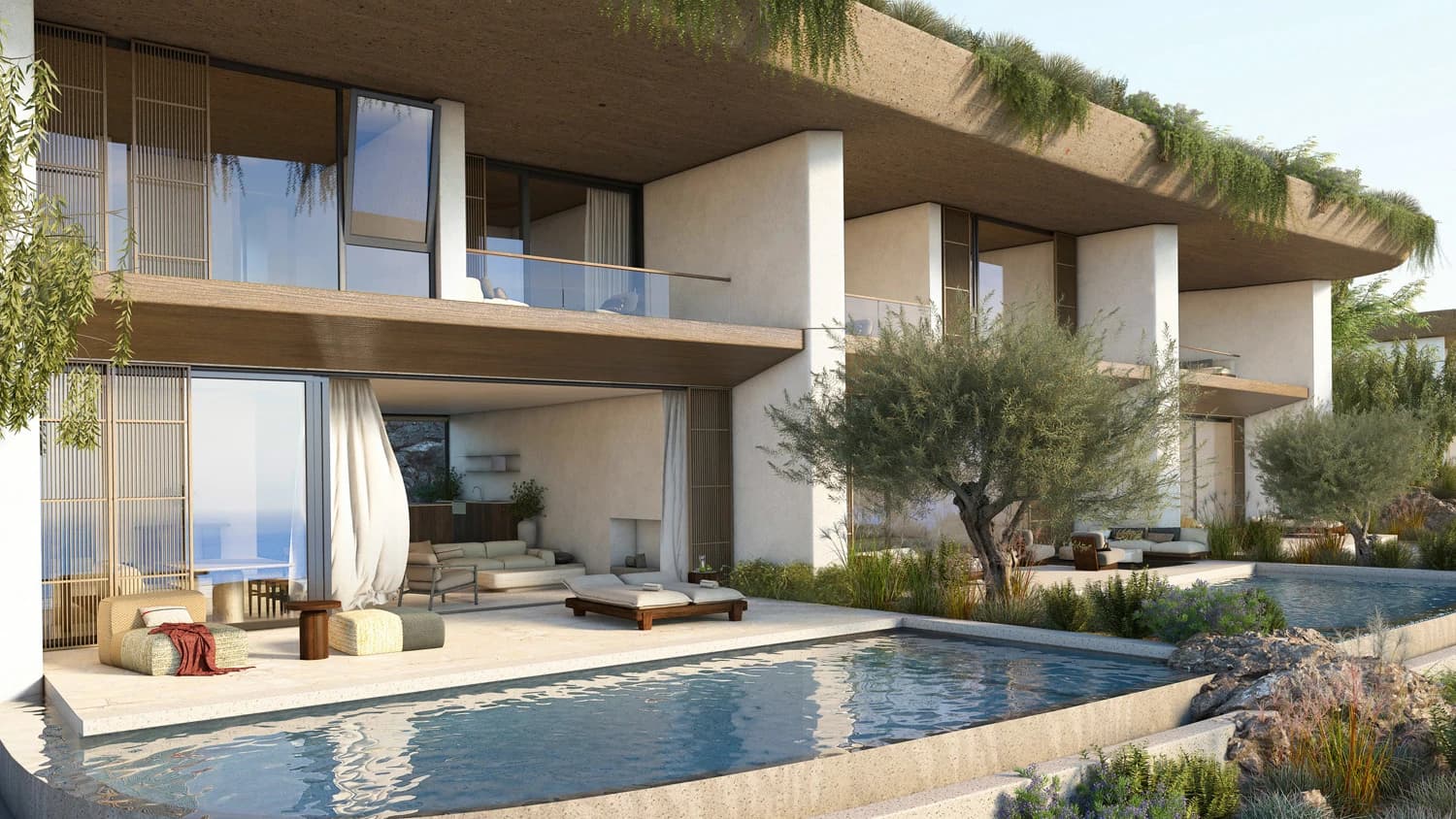 1 and 2-bed branded Hill Top Apartments for sale at Elounda Hills, Crete