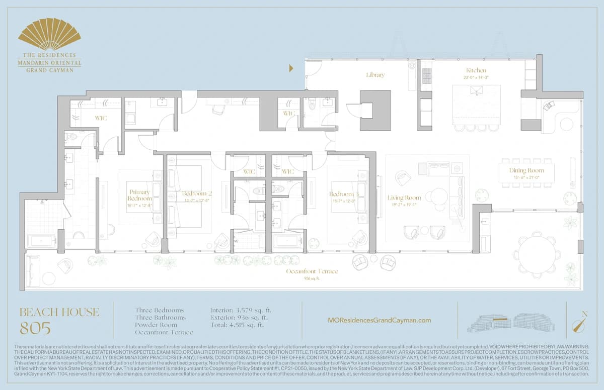 3 Bed Beach House residences for sale at Mandarin Oriental Grand Cayman - photo 38